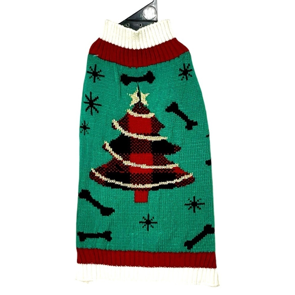 Love Your Pet Christmas Tree Dog Sweater Size Small New Green